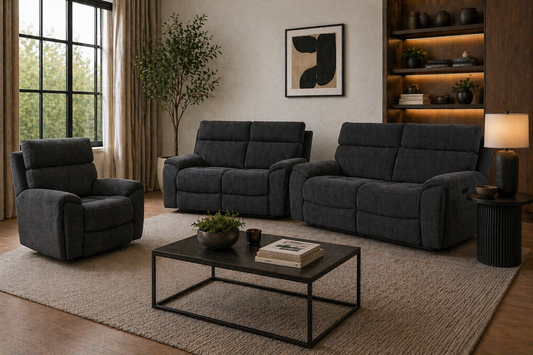 Atlanta 3+2+1 Power Recliner Set In Grey