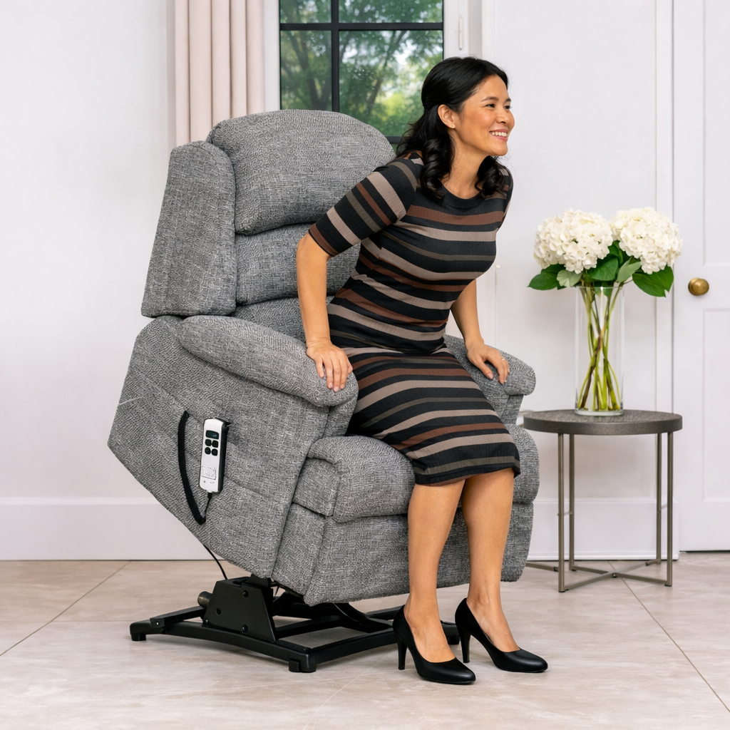 Lift & Riser arm chair in grey available at Sofa Emporium Retford.