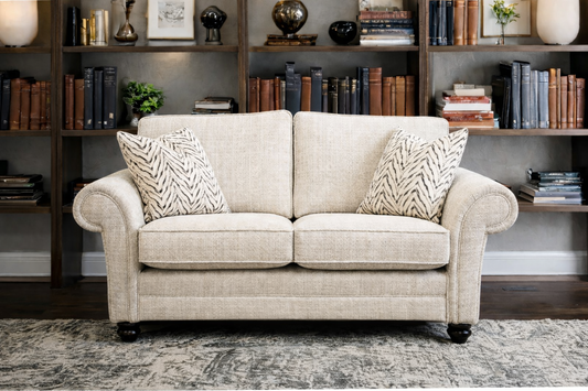 Cotswold 2 Seater Formal Back Sofa In Cremona Beige available at Sofa Emporium Retford