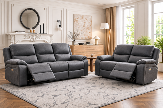 Isobella 3+2 Manual Recliner Set In Charcoal