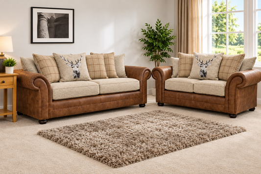 Darwin 3+2 Seater Sofa Set In Sultan Oatmeal