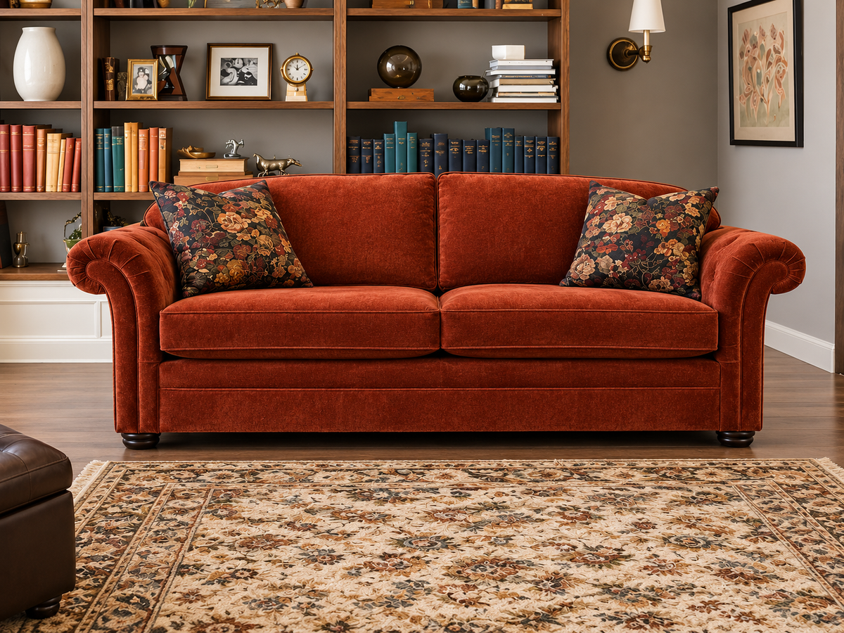 Victoria 4 Seater Sofa In Red (Derwent Rust)