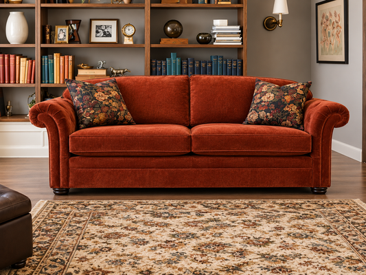 Victoria 4 Seater Sofa In Red (Derwent Rust)