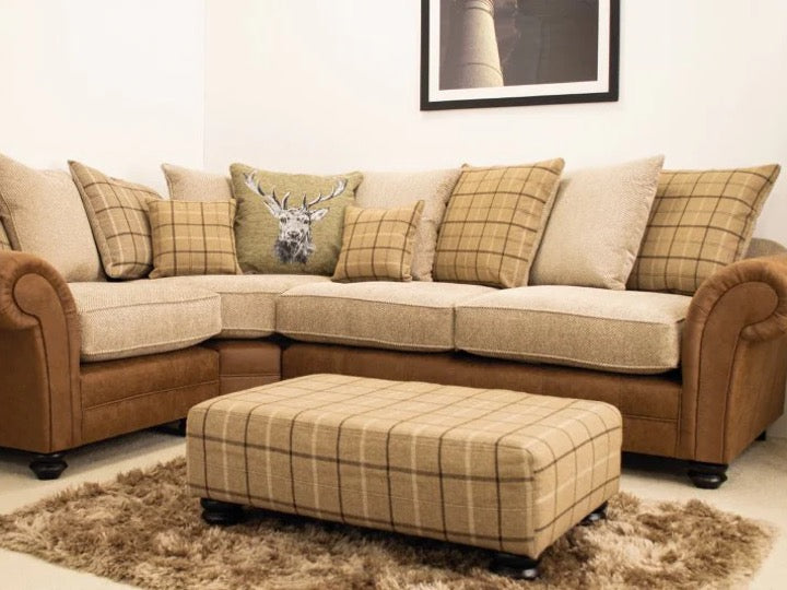 Darwin 1c2 Pillow Back Corner Sofa - Oatmeal
