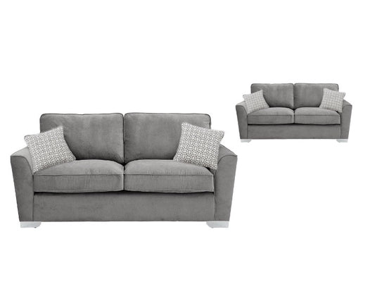 Dorchester 3+2 Formal Back Sofa Set - Grey