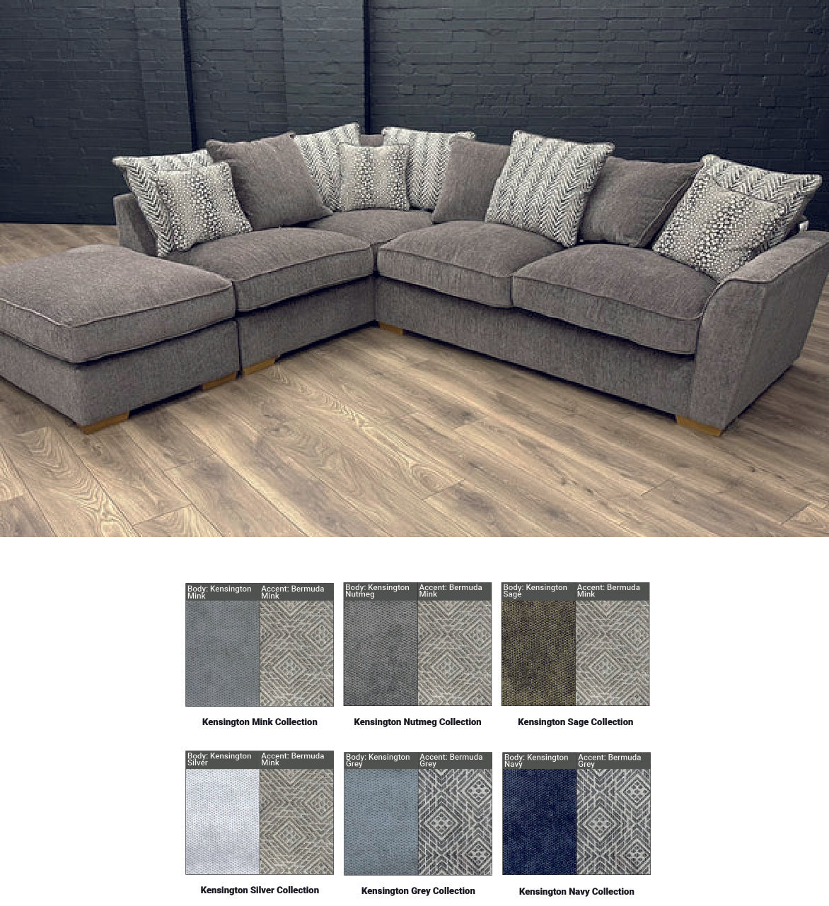 Dorchester Left Hand Pillow Back Chaise Corner Sofa In Kensington Grey