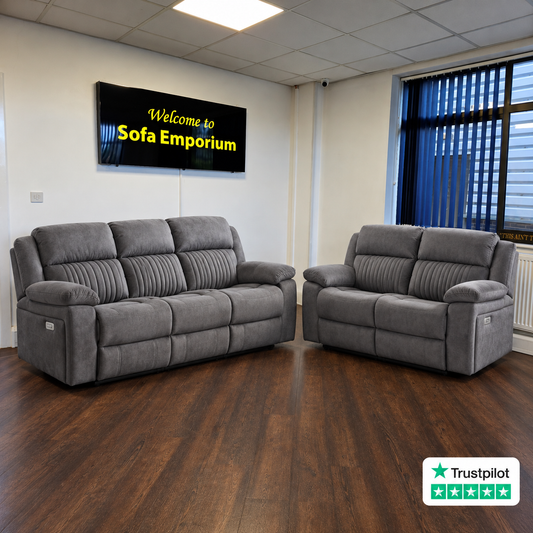Morgan 3+2 Seater Manual Recliner Set in Iron Grey