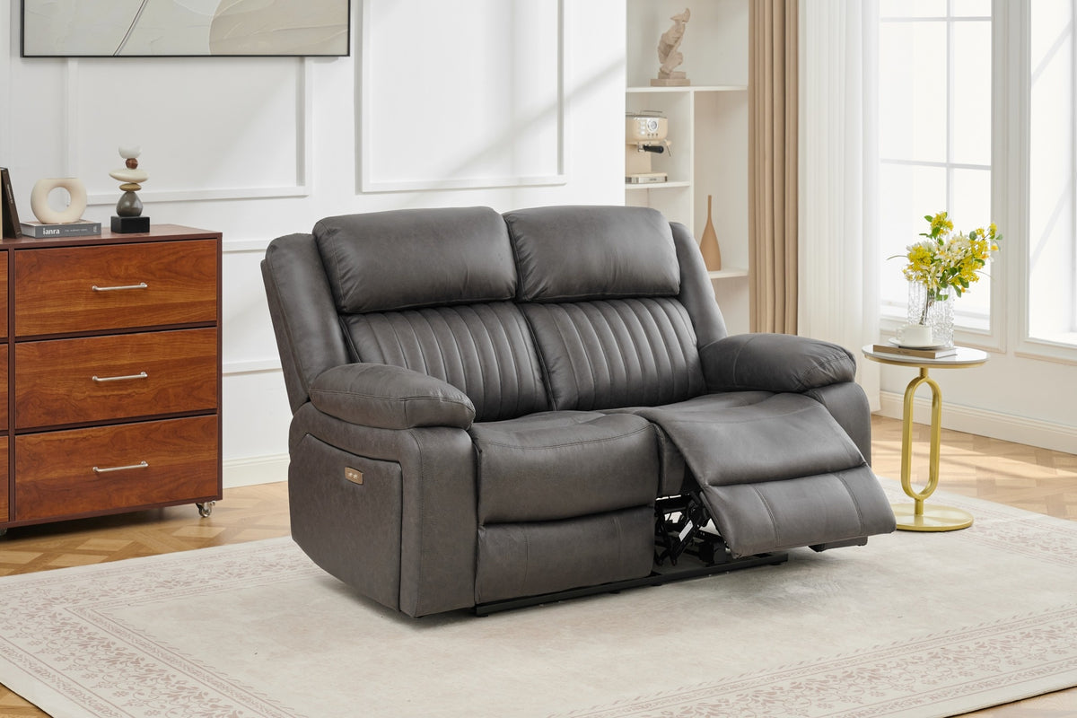 Avalon Tech Electric Recliner 2 Seater Sofa In Charcoal