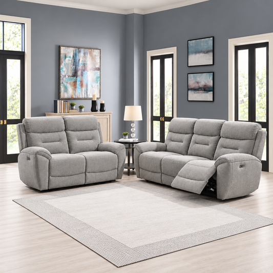Chester 3+2 Set In Light Grey