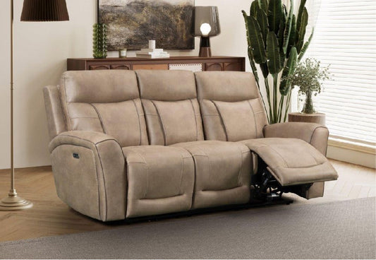 Nico 3 Seat Power Recliner Sofa In Sand