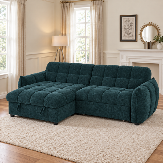 Florida Corner Sofa Bed In Teal