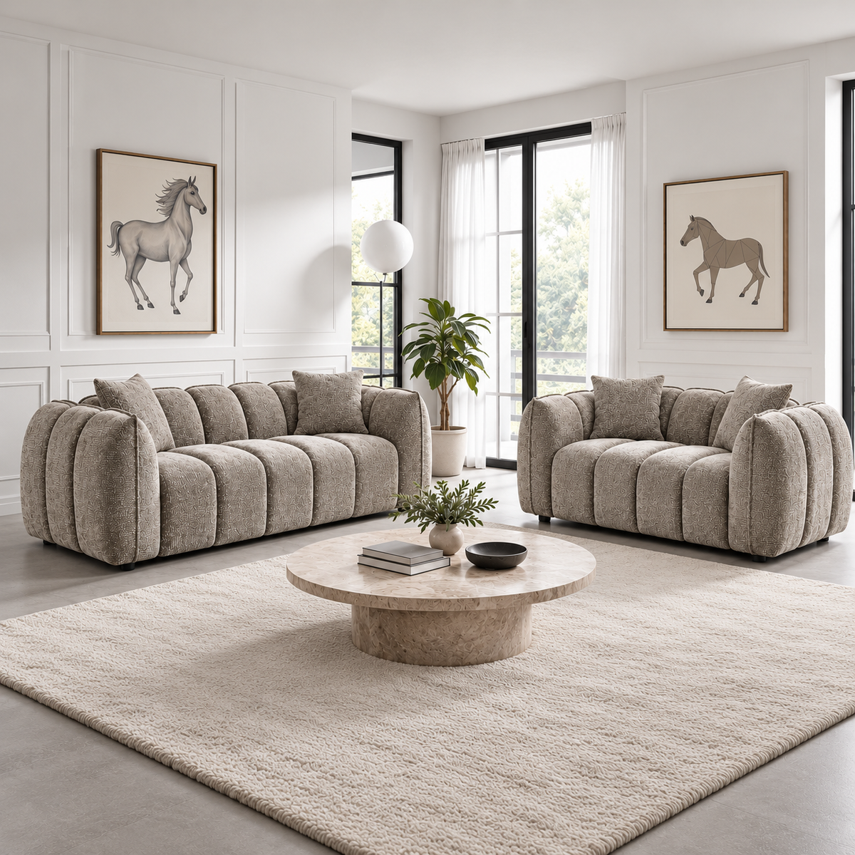Castello 3+2 Seater Set In Mocha