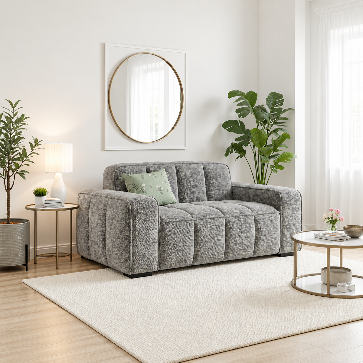 Eiffel 2 Seater Sofa In Grey