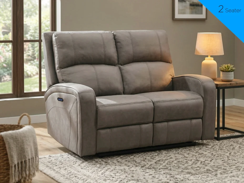 Silverton Fabric 2 Seater Electric Recliner In Taupe