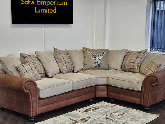 Darwin 2c1 Pillow Back Corner Sofa - Oatmeal