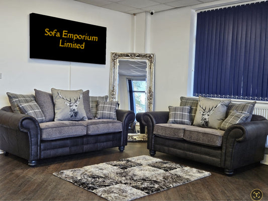 Darwin 3+2 Seater Pillow Back In Sultan Grey