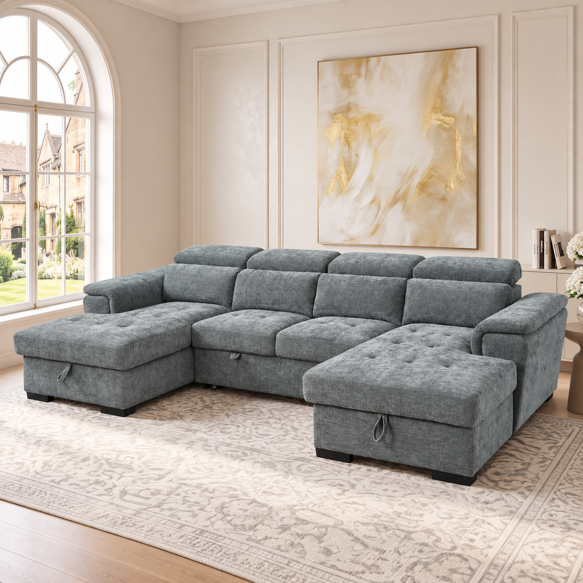 Atlantis U Shape Corner Sofabed In Grey