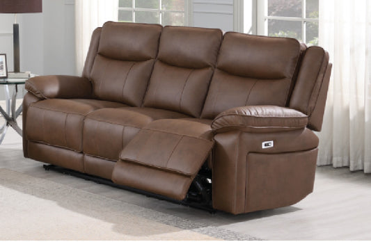 Torino 3 Seater Power Recliner In Brown