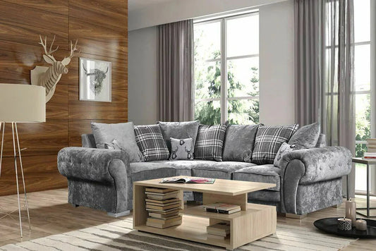 Verona 1c2 Pillow Back Corner Sofa - Grey