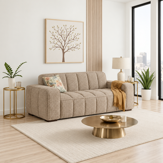 Eiffel 3 Seater Sofa In Beige