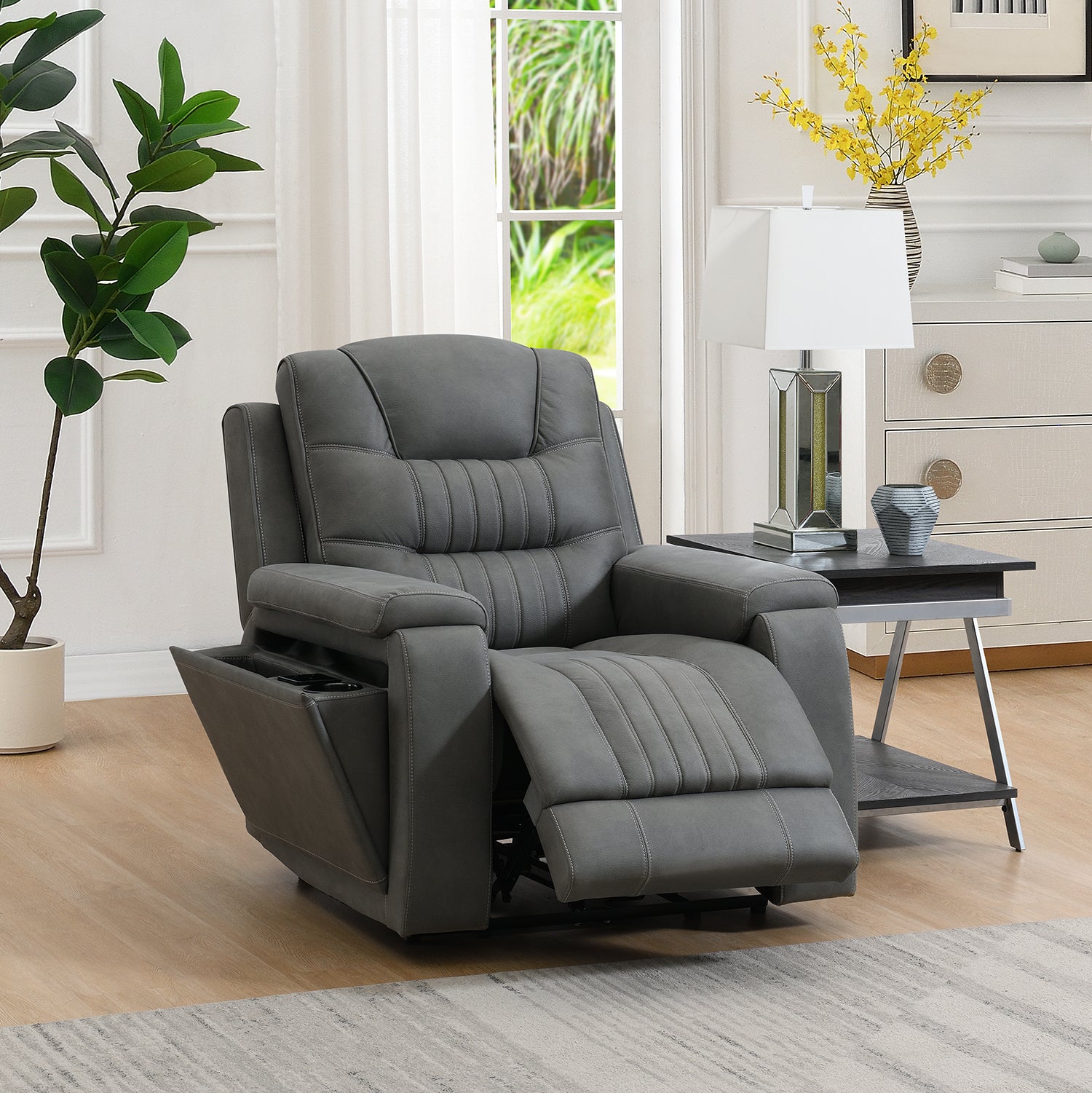 Sloane Power Recliner Arm Chair In Grey available at Sofa Emporium Retford