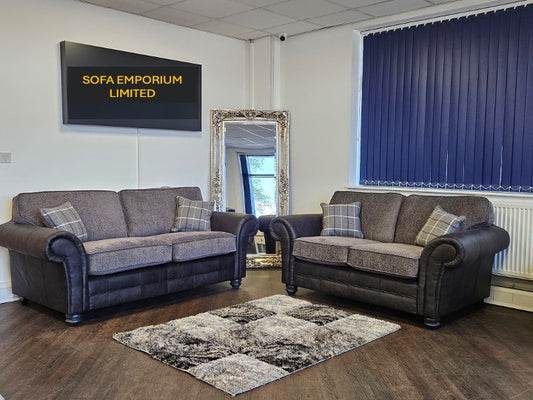 Darwin 3+2 Seater Sofa Set - Formal Back - In sultan Grey