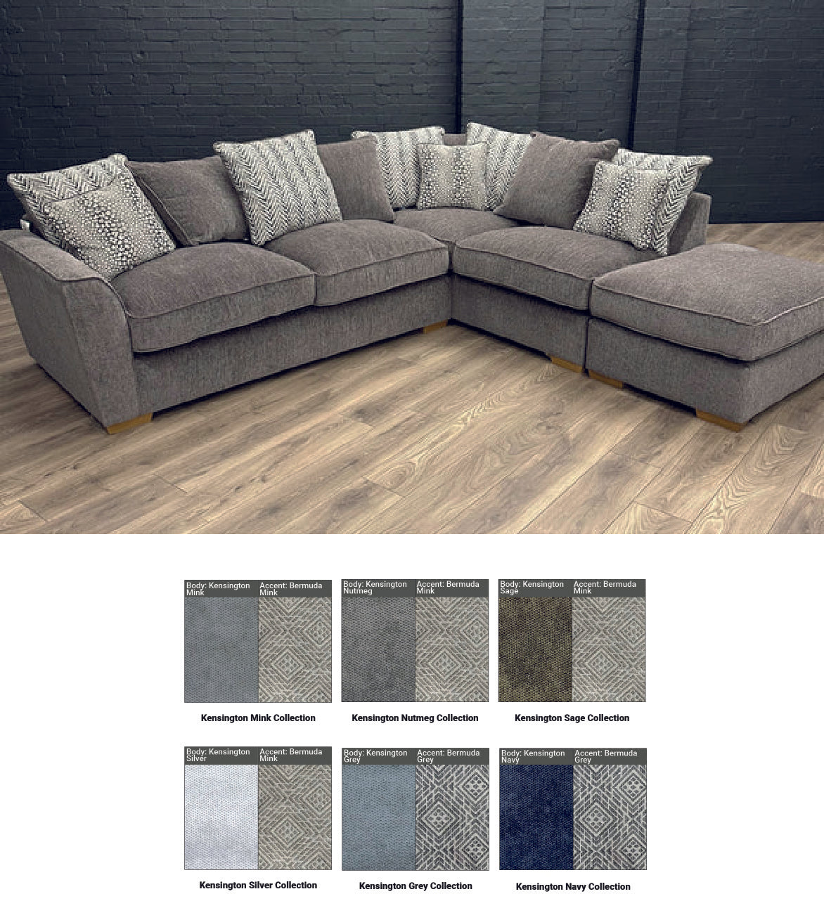 Dorchester Right Hand Pillow Back Chaise Corner Sofa In Kensington Grey
