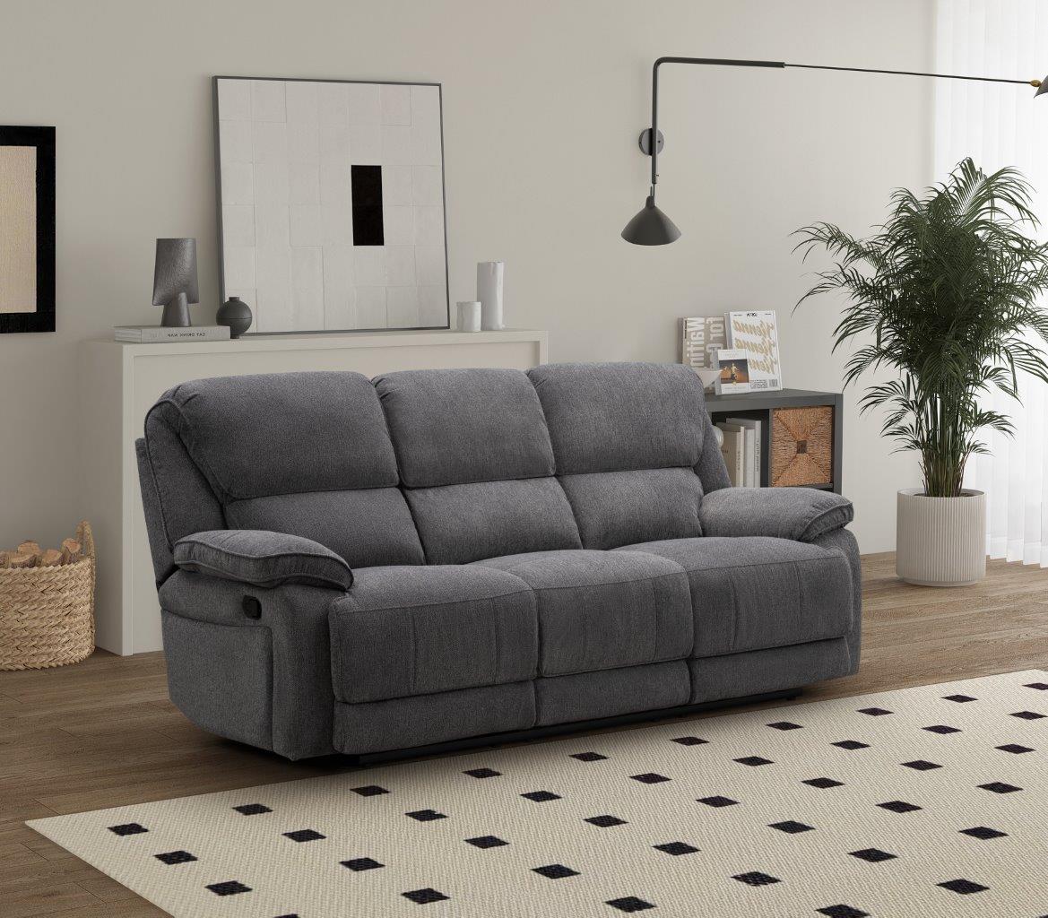 Douglas 3 Seater Recliner In Grey Available at Sofa Emporium Retford