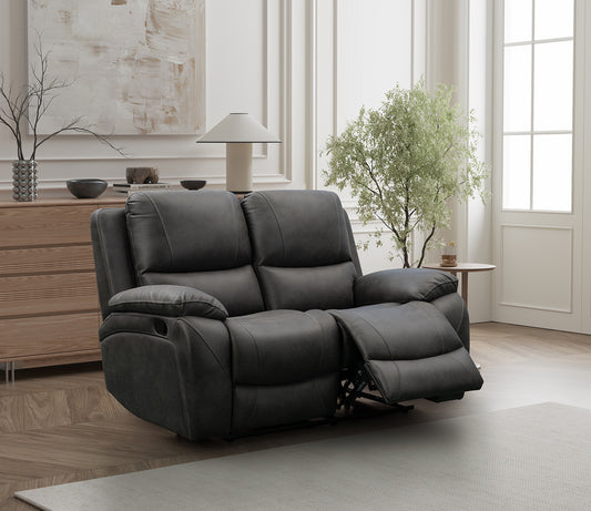 Isobella 2 Seater Manual Recliner In Charcoal