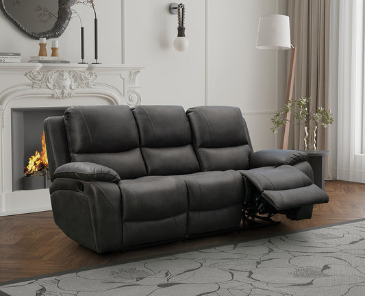 Isobella 3 Seater Manual Recliner In Charcoal