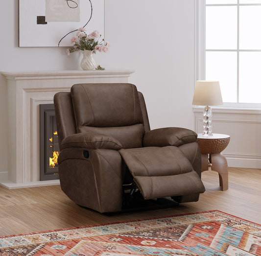 Isobella Manual Recliner Arm Chair In Brown