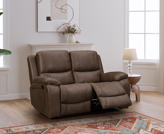 Isobella 2 Seater Manual Recliner In Brown