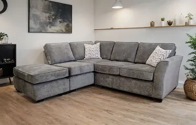 Veronica Left Hand Chaise Corner Sofa In Grey