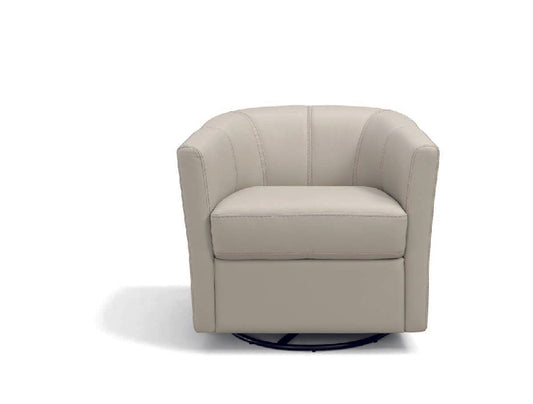 Odessa Italian Leather Swivel Arm Chair
