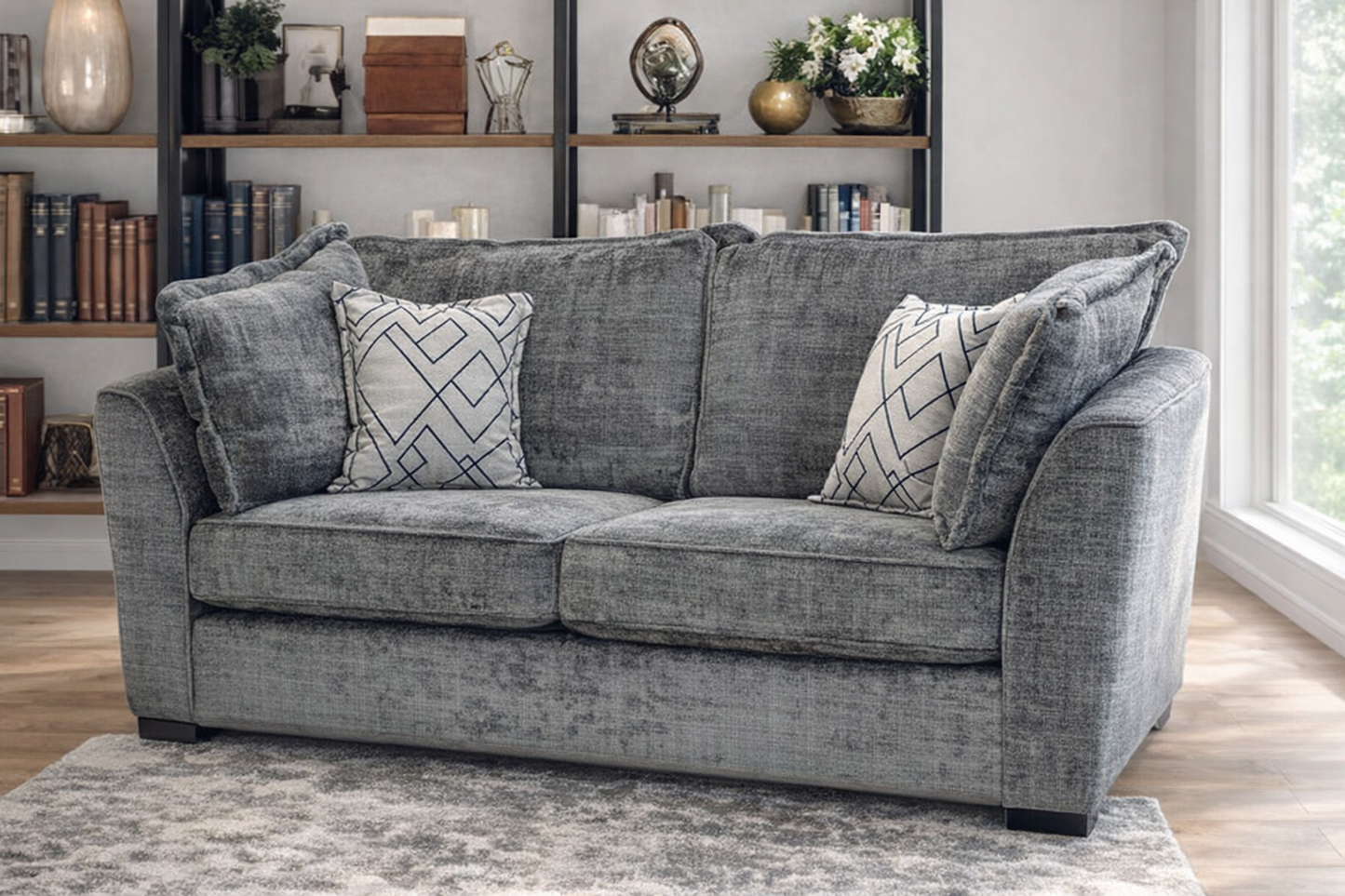 Finchley 2 Seater Sofa In Grey Available at Sofa Emporium Retford