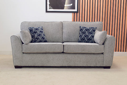 Roma - Fabric 3 Seater Sofa - Light Grey