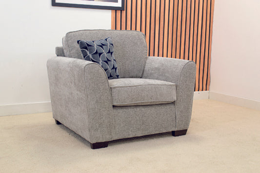 Roma - Fabric Armchair - Light Grey